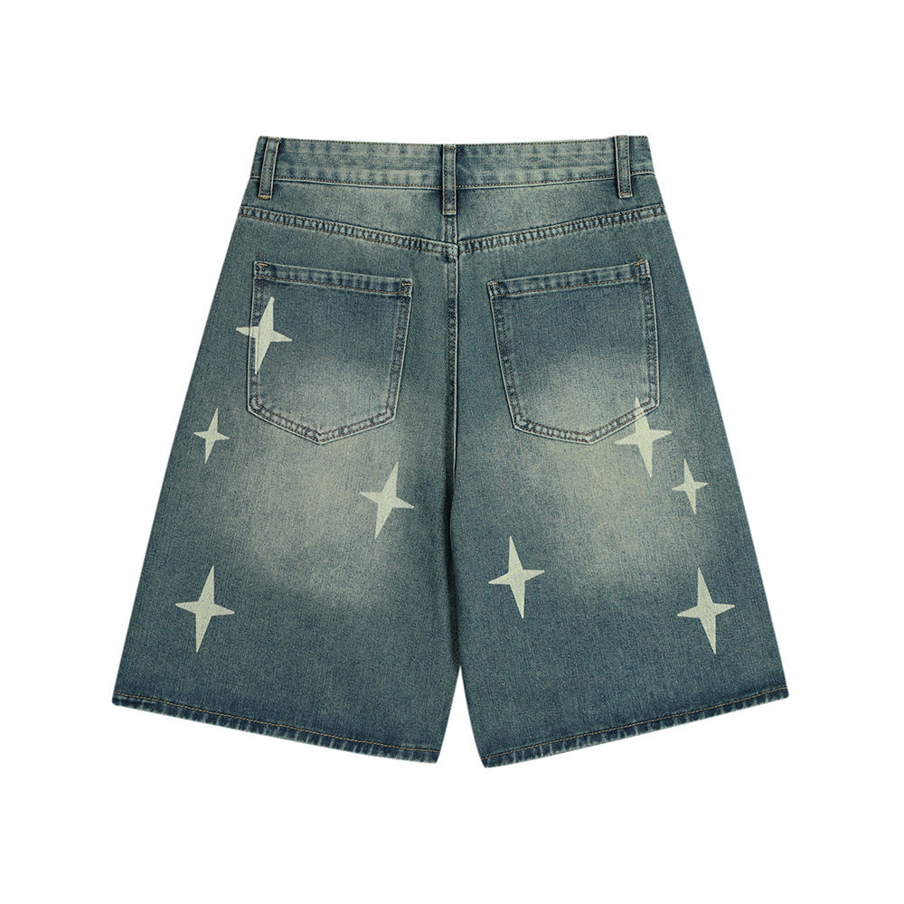 Cross Asterism Printed Cropped Pants Men's - Bellarte Enchanté Cross Asterism Printed Cropped Pants Men's